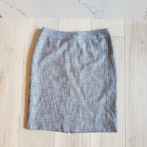 Tahari Pencil Skirt Womens 8 Knit Gray Work Career